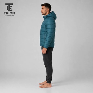 Veste d'hiver matelassée pour hommes en gros, logo personnalisé, impression OEM, nylon respirant de haute qualité, fermeture éclair, design à bulles, poches - Product Image 2