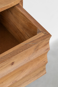 Armoire de chevet de luxe en bois massif de haute qualité avec tiroirs Table de chevet flottante moderne pour la maison Ensemble de meubles de chambre à coucher - Product Image 4