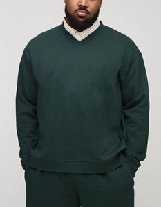 Custom Unisex Blank Solid <b>Plain</b> Cropped Hoodie and Jogger Sweatpants Set Sweat Suit <b>Tracksuit</b> Men - Product Image 2