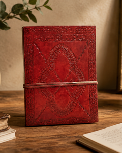 Vintage Strap Closure Embossed Leather A6 Customizable Journal <b>Diary</b> Hand Engraved Hardcover Retro - Product Image 1