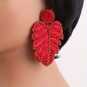 Pendientes de Aro con Cuentas de Semillas de Moda, Joyería de Tendencia, Pendientes Clásicos con Cuentas de Semillas, Estilo Minimalista - Product Image 2