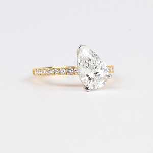 Precioso Anillo Solitario de Diamante Cultivado en Laboratorio de 2.18CT con Corte Pera para Mujer, Oro Sólido de 14K, Regalo Sorpresa para Boda, Joyería - Product Image 4
