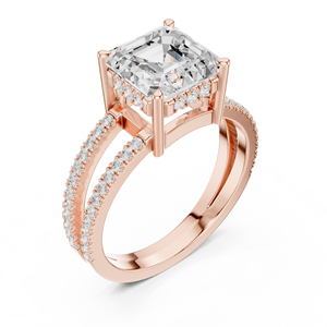 แหวนแต่งงานเพชรแล็บโกรว์ทรงแอสเชอร์ 3.00 กะรัต ทองคำแท้ 14k พร้อมใบรับรอง IGI คุณภาพ E VS1 ขายดี - Product Image 5