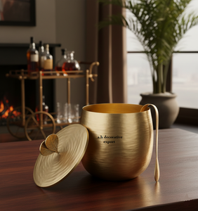 Conteneur à glace en aluminium de style vintage, éco-responsable, fait main, avec pince assortie, taille personnalisée pour les mariages, les fêtes, les hôtels, les bars à domicile - Product Image 2