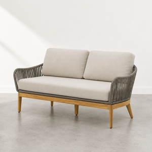 Premium Solid Teak Wood Outdoor <b>Sofa</b> <b>Set</b> with Handwoven Rope Modern Patio Furniture for Hotel & Luxury Villa Made in Indonesia - Product Image 4