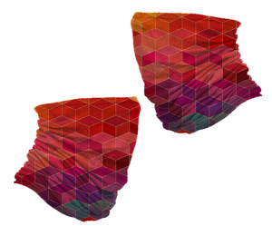 Cache-cou multifonctionnel unisexe pour sports de plein air, respirant, en polyester, imprimé numérique, motif dégradé rouge et violet - Product Image 1