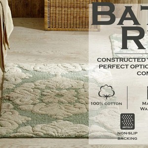 <b>Set</b> of 3 Modern Design Memory Foam Bath <b>Mat</b> Rug Soft <b>Bathroom</b> Door <b>Mat</b> with Striped Solid Color Made in China for Home or Hotel - Product Image 2