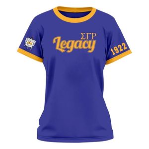 Camiseta de la Hermandad Sigma Gamma Rho, Personalizada con Letras Griegas, de Algodón, Estilo Bordado Premium, Prenda Informal de Manga Corta - Product Image 1