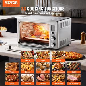 Four à convection 13-en-1 1800W à 2 niveaux, four grille-pain et friteuse à air 28L/29.6Qt, avec grilles en fil métallique pour pizza, appareil de comptoir multifonction - Product Image 2