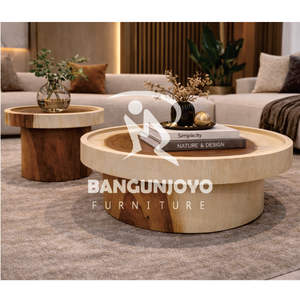 Juego de Mesas de Centro Multifuncionales de Madera Maciza, Pequeñas y Grandes, para Complementar el Sofá de tu Sala de Estar Moderna y Minimalista - Product Image 2