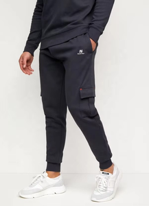 Men's Dark Gray <b>Tracksuit</b> Crew Neck Full Sleeve Solid Color Casual Joggers With Side Pockets Breathable Polyester Autumn Wear - Product Image 4