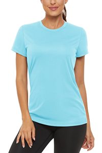 Comfortable Womens Summer O Neck <b>Top</b> Featuring Athletic Design Quick Dry Performance and Lightweight Knitted Fabric Construction - Product Image 4
