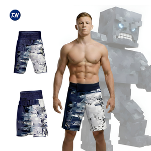 Shorts MMA personnalisés de haute qualité, confortables pour hommes, protection UPF50, imprimé par transfert thermique, polyester, compression ergonomique, design avant - Product Image 1