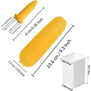 Juego de 16 piezas para soportar maíz en espiga, 8 platos para maíz con espaldares para mantequilla, kits de herramientas de cocina esenciales - Product Image 3