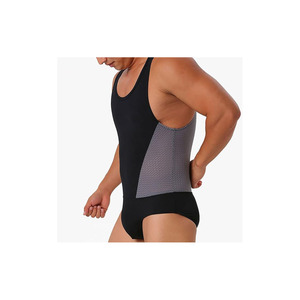 Débardeur de lutte sans manches pour homme le plus populaire, avec empiècements en maille, col rond, respirant, en Spandex et Polyester, toutes saisons - Product Image 3