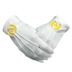 Guantes Masónicos de Cuero Blanco, Largos hasta la Muñeca, con Logotipo Bordado, Estilo Sencillo, Duraderos, Compatibles con Pantallas Táctiles, Ecológicos, para Uso Diario y Negocios - Product Image 4