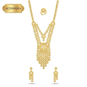 Fashionable Gold Plated Brass Long Arabic Dubai Style Statement Necklace Box <b>Chain</b> Flower Pattern for Wedding - Product Image 2
