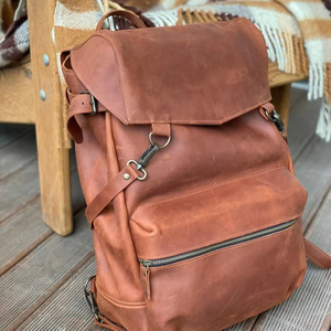 Mochila Resistente al Agua de Cuero Genuino, Estilo Vintage, Antirrobo, para Portátil, para Viajes Internacionales LBP-0315 - Product Image 1