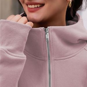 Fermeture éclair jusqu'à séchage rapide coupe-vent personnalisé femmes respirant haut régulier à capuche décontracté femmes sweats à capuche fermeture éclair streetwear tricoté - Product Image 5