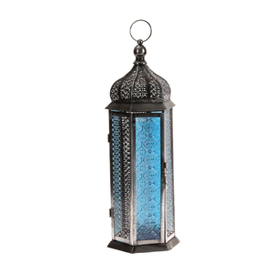 <b>Brass</b> <b>Lantern</b> With Glass Panels Intricate Design Home Decoration Candle Holder - Product Image 5
