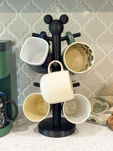 Skies Traders Modern Rustic Wood Branch Mug <b>Tree</b> <b>Stand</b> Wall Mounted Coffee Cup Organizer Rack Durable Movable Sustainable - Product Image 1