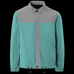 Veste Chemise Coupe-Vent Décontractée pour Homme, Bicolore Violet et Blanc, Col Rabattu, Coupe Droite, en Polyester, pour l'Automne - Product Image 6
