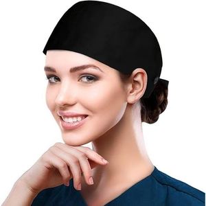 Soft Fabric <b>Scrub</b> <b>Caps</b> For Healthcare Workers Surgeons And Nurses Breathable Adjustable Cotton Construction - Product Image 3