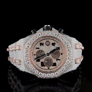 Luxury Square Alloy Diamond Men's <b>Chronograph</b> ETA Quartz Watch 41mm Analog-Digital Sapphire Crystal Buckle Stainless Steel Band - Product Image 1