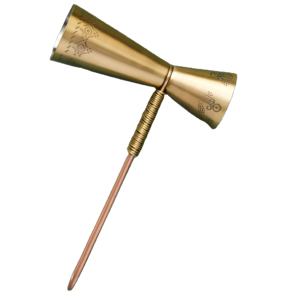 จิกเกอร์ทองเหลืองสองชั้นแบบหรูหราพร้อมด้ามจับทองแดงยาว |   แก้วตวงค็อกเทลแบบสลักลาย |   เครื่องดื่มพรีเมียม |   โลโก้แบบกำหนดเอง |   ขายส่ง - Product Image 1