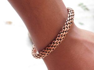 Braided Copper <b>Bangle</b> <b>Bracelet</b>: Handmade Open Cuff Jewelry - Product Image 3