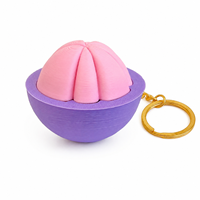 Porte-clés anti-stress imprimé en 3D en PLA, motif mangoustan mignon, idéal pour le bureau, options personnalisables