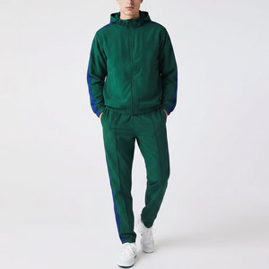 Pantalones Deportivos de Secado Rápido, Color Azul Gris, con Bloques de Color, Sudadera con Capucha y Cremallera, Pantalones Deportivos Transpirables de Cintura Elástica - Product Image 1