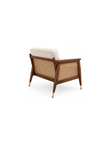 Sillón de Comedor Europeo Moderno de Madera con Laterales de Mimbre Tejido, Cojín Tapizado, Duradero y Ecológico para Uso en Hoteles, Cafés y Villas - Product Image 2