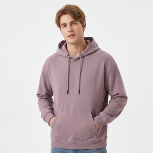 เสื้อฮู้ดโอเวอร์ไซส์แบบยูนิเซ็กซ์ สีพื้น ผ้าฝ้ายถัก สวมใส่สบายๆ สำหรับฤดูใบไม้ร่วง มีกระเป๋าหน้า - Product Image 6