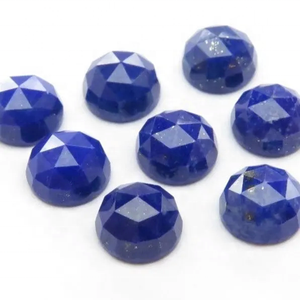 Calidad AAA, precio al por mayor, 6mm, lapislázuli Natural, corte de rosa, cabujones lisos redondos, piedras preciosas sueltas del fabricante - Product Image 1