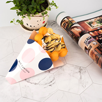Boîte à cornets en papier pour gaufres bulles, personnalisable avec logo, pré-pliée, support pour gaufrettes, manchon d'emballage anti-graisse pour frites et crème glacée
