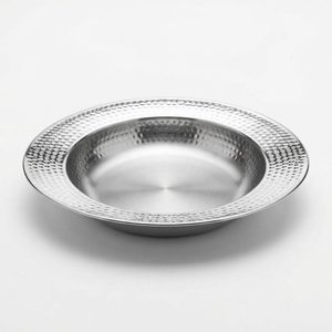 Handmade SS304 Serving Platter 36 cm Rudra Grand Hammered Coupe Satin <b>Mirror</b> Lip <b>Acrylic</b> Ins Home Decor for Hotel and Home - Product Image 3