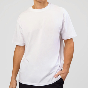 Men's <b>White</b> <b>T</b>-<b>Shirt</b> Short Sleeve O-Neck Regular Fit Casual Solid Color 100% Cotton Jersey Knitted Blank Design - Product Image 1