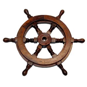 Roue de navires nautiques marins antiques en bois avec moyeu en bois Laiton polonais et décoratif Design moderne Collection nautique à vendre - Product Image 1
