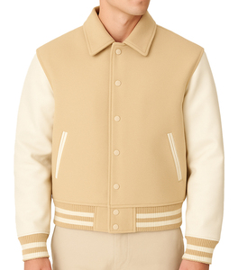 Vêtements de sport décontractés élégants avec boutons pression sur le devant, broderies personnalisées, écussons d'équipe, col et poignets en tricot côtelé - Product Image 1