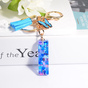 New Resin Blue Heart Sequined A-Z <b>Initial</b> Letter Key <b>Chain</b> Butterfly Tassel Letter Charm Keychain for Bag Key Backbag - Product Image 2