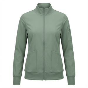Blouse médicale personnalisée à manches longues avec fermeture éclair - Product Image 5