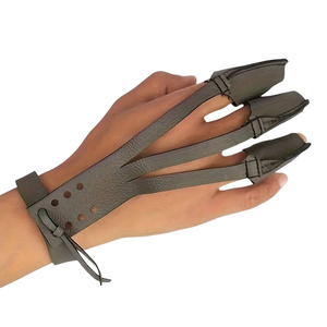 Gant de tir à l'arc en cuir à 3 doigts, protège-doigts pour tir à l'arc, sangle de poignet réglable, vente en gros, OEM disponible - Product Image 1