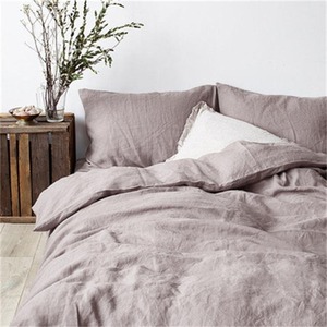 Ensemble de draps de lit 3 pièces en lin 100% tissé de haute qualité, personnalisable, motif uni, écologique, toutes saisons - Product Image 5