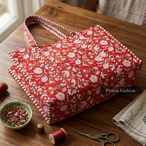 Wholesale <b>Summer</b> Jaipur Hand Block Printed Quilted Cotton Tote <b>Bag</b> Open Large Capacity Eco Friendly Shopping Shoulder <b>Bag</b> Women - Product Image 3