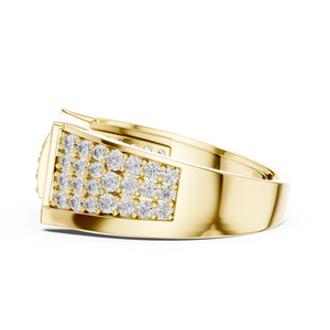Bague de mariage pour homme en or massif 18K 14K avec diamant de laboratoire taille ronde DEF VVS, style boucle pavé de diamants, bijoux en gros - Product Image 5