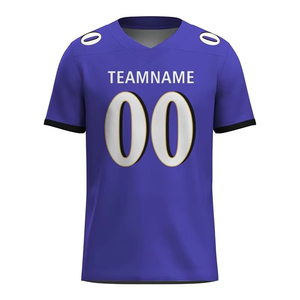 เสื้อเจอร์ซีย์อเมริกันฟุตบอลสีพื้น แขนสั้น ป้องกันแบคทีเรีย ไซส์พลัส ผลิตตามสั่ง ผ้าโพลีเอสเตอร์ 100% พิมพ์ลายด้วยความร้อน - Product Image 5