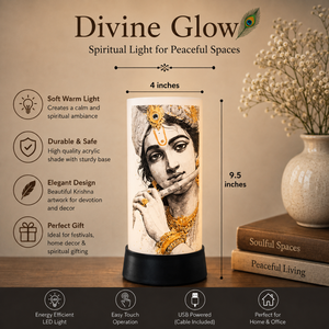 Krishna LED Night <b>Lamp</b> Acrylic Spiritual Table Light <b>USB</b> Touch Decorative Bedside Janmashtami Diwali Gift for Home Temple Office - Product Image 5