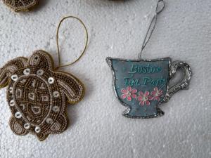 Handmade Embroidered Christmas Ornaments Beaded Fabric Hanging <b>Tree</b> Decorations for Holiday Home Party Decor - Product Image 3