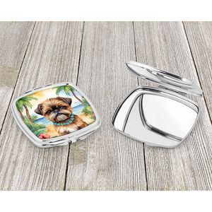 Espejo de maquillaje de viaje para mujeres y niñas Bruselas Griffon Luau compacto decorativo plegable de mano tamaño de bolsillo regalo - Product Image 3